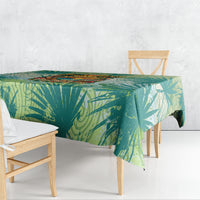 Personalized Polynesia 50th Birthday Tablecloth Vintage Hawaiian Floral Ukulele Tropical Sunset Art
