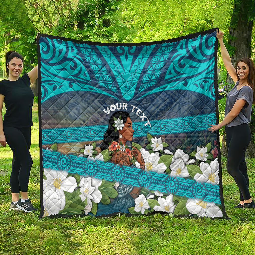 Personalized Polynesian Woman 50th Birthday Quilt Traditional Pacific Tribal Tattoo Floral Art TS04 - Polynesian Pride