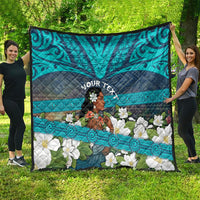 Personalized Polynesian Woman 50th Birthday Quilt Traditional Pacific Tribal Tattoo Floral Art TS04 - Polynesian Pride