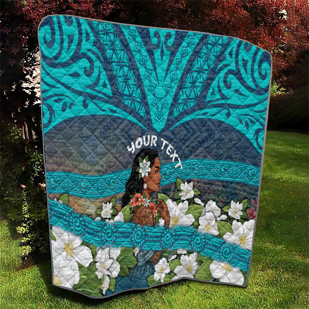 Personalized Polynesian Woman 50th Birthday Quilt Traditional Pacific Tribal Tattoo Floral Art TS04 - Polynesian Pride