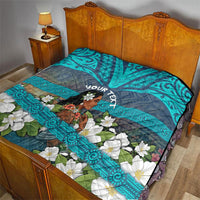 Personalized Polynesian Woman 50th Birthday Quilt Traditional Pacific Tribal Tattoo Floral Art TS04 - Polynesian Pride