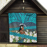 Personalized Polynesian Woman 50th Birthday Quilt Traditional Pacific Tribal Tattoo Floral Art TS04 - Polynesian Pride