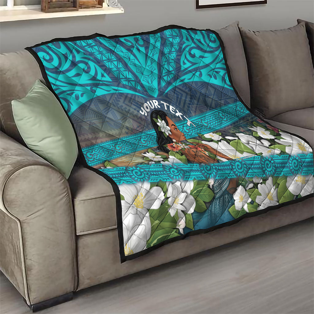 Personalized Polynesian Woman 50th Birthday Quilt Traditional Pacific Tribal Tattoo Floral Art TS04 - Polynesian Pride