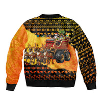 Tropical Christmas In July Santa Claus Bomber Jacket Festive Hawaiian With Beach Reindeer Sleigh TS04 - Polynesian Pride