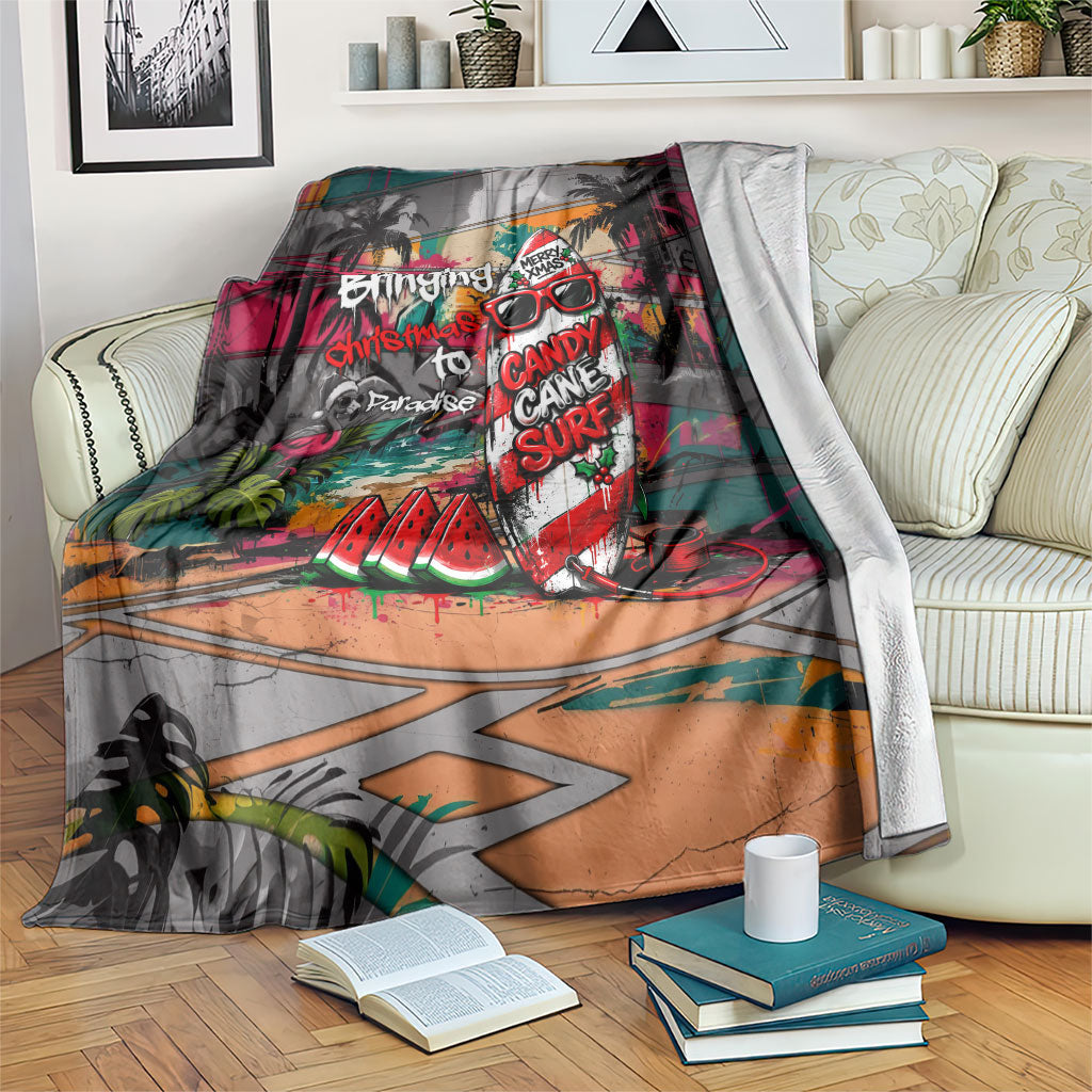 Tropical Christmas In July Candy Cane Surf Blanket Vibrant Street Art Beach Graffiti Graphic TS04 Orange Grey - Polynesian Pride