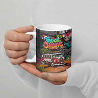 Tropical Christmas In July Candy Cane Surf Ceramic Mug Vibrant Street Art Beach Graffiti Graphic TS04 - Polynesian Pride