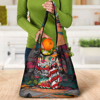 Tropical Christmas In July Candy Cane Surf Grocery Bag Vibrant Street Art Beach Graffiti Graphic TS04 - Polynesian Pride