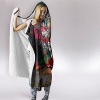 Tropical Christmas In July Candy Cane Surf Hooded Blanket Vibrant Street Art Beach Graffiti Graphic TS04 - Polynesian Pride