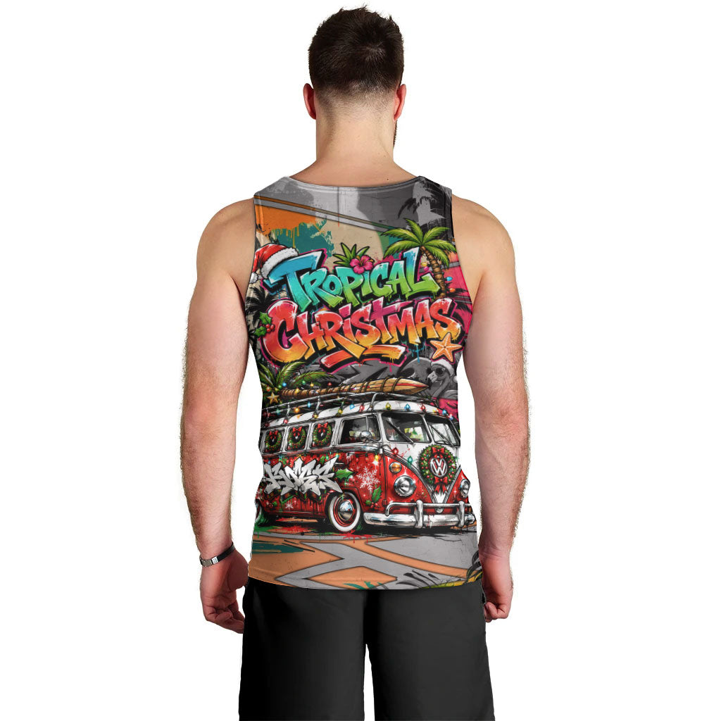 Tropical Christmas In July Candy Cane Surf Men Tank Top Vibrant Street Art Beach Graffiti Graphic TS04 - Polynesian Pride