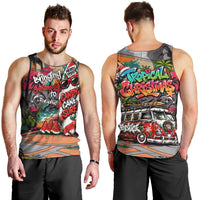 Tropical Christmas In July Candy Cane Surf Men Tank Top Vibrant Street Art Beach Graffiti Graphic TS04 - Polynesian Pride