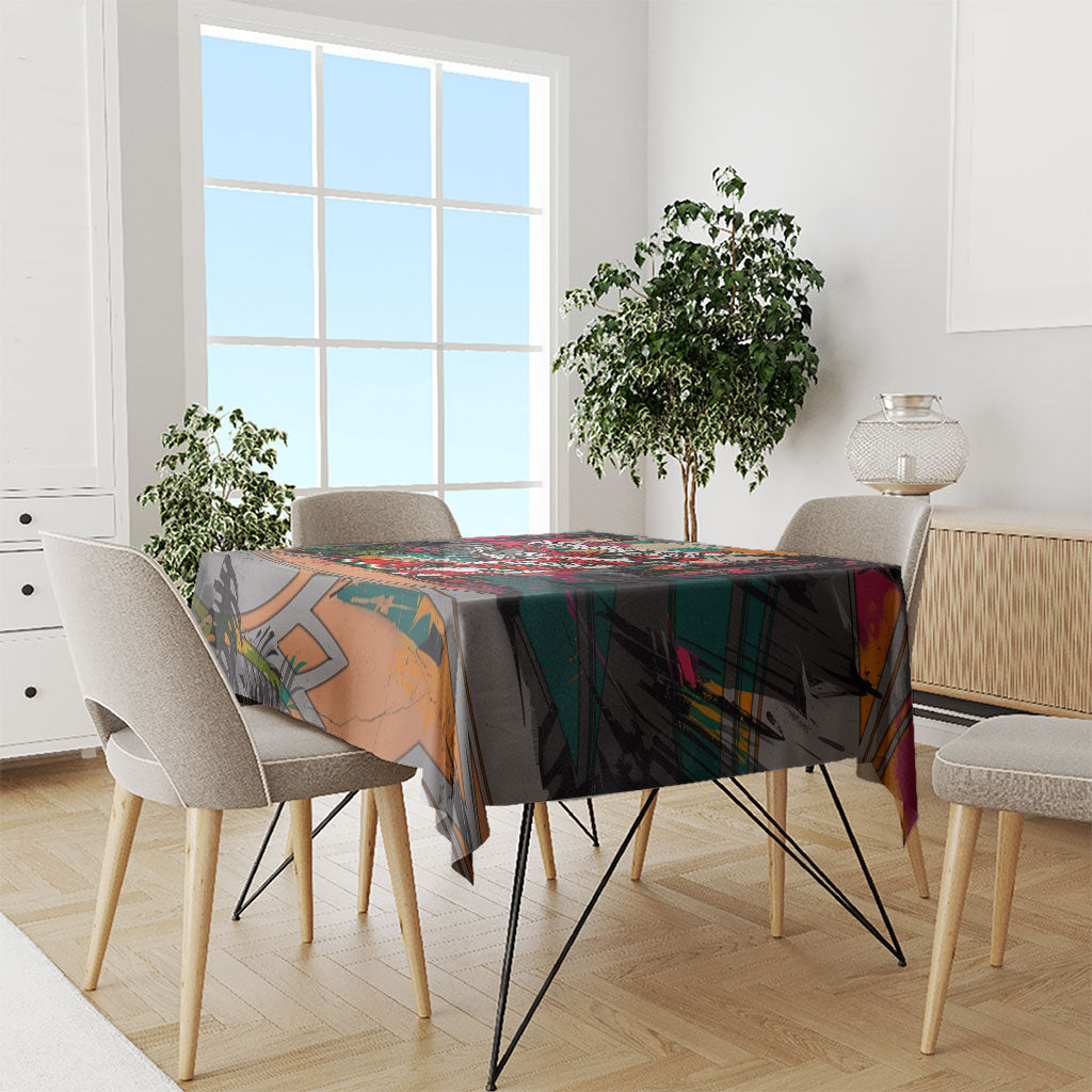 Tropical Christmas In July Candy Cane Surf Tablecloth Vibrant Street Art Beach Graffiti Graphic TS04 - Polynesian Pride