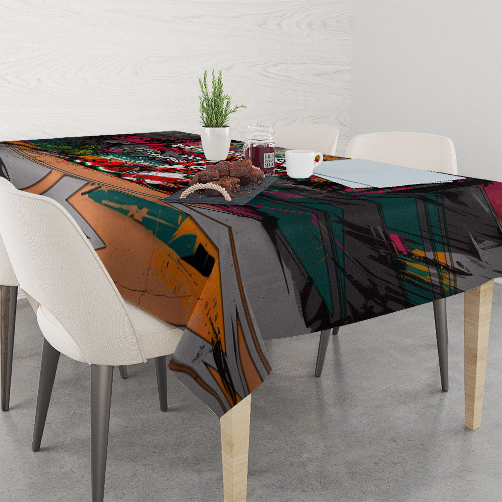 Tropical Christmas In July Candy Cane Surf Tablecloth Vibrant Street Art Beach Graffiti Graphic TS04 - Polynesian Pride