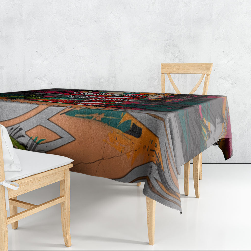 Tropical Christmas In July Candy Cane Surf Tablecloth Vibrant Street Art Beach Graffiti Graphic TS04 - Polynesian Pride