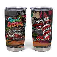 Tropical Christmas In July Candy Cane Surf Tumbler Cup Vibrant Street Art Beach Graffiti Graphic TS04 Orange Grey - Polynesian Pride