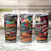 Tropical Christmas In July Candy Cane Surf Tumbler Cup Vibrant Street Art Beach Graffiti Graphic TS04 - Polynesian Pride