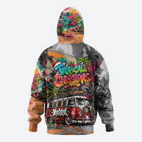 Tropical Christmas In July Candy Cane Surf Zip Hoodie Vibrant Street Art Beach Graffiti Graphic TS04 - Polynesian Pride
