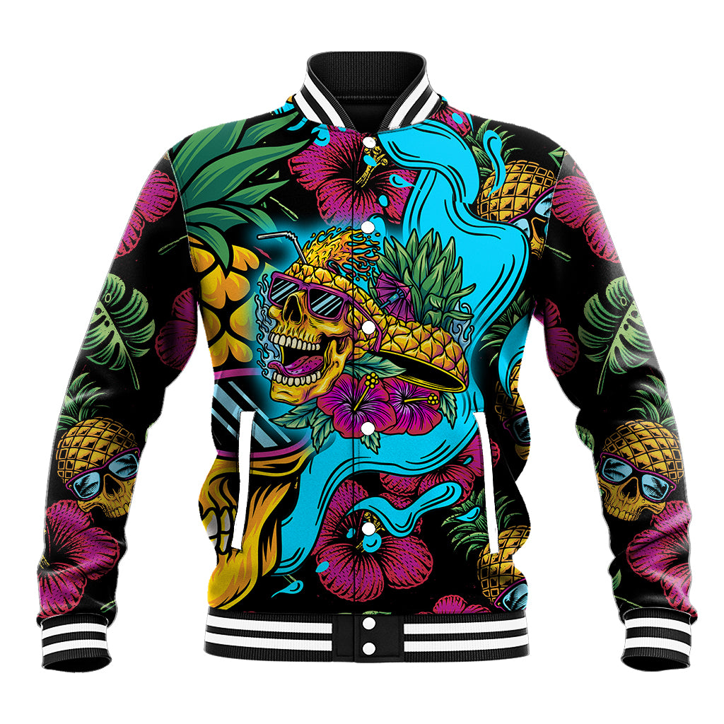 Pineapple Skull Baseball Jacket Sumer Time TS04 - Polynesian Pride