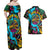 Pineapple Skull Couples Matching Off Shoulder Maxi Dress and Hawaiian Shirt Sumer Time TS04 Multicolor - Polynesian Pride