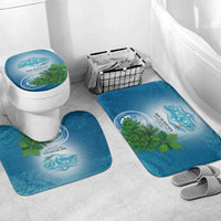 Micronesia Independence Day Bathroom Set FSM Patriotic Pacific Island Nan Madol Ruins Seabird Tropical TS04 Mat Set Only (3 pcs) One Size Blue Green - Polynesian Pride