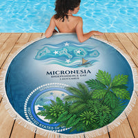 Micronesia Independence Day Beach Blanket FSM Patriotic Pacific Island Nan Madol Ruins Seabird Tropical TS04 - Polynesian Pride