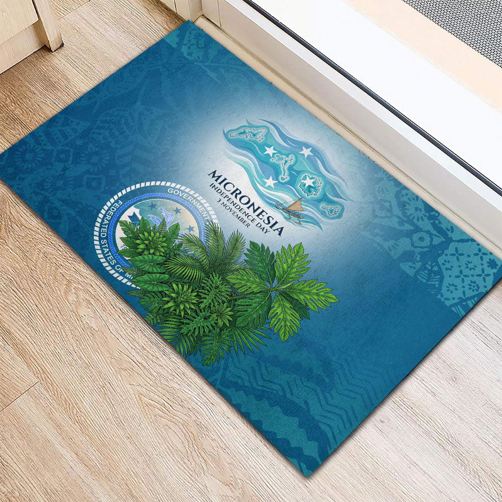 Micronesia Independence Day Rubber Doormat FSM Patriotic Pacific Island Nan Madol Ruins Seabird Tropical TS04 - Polynesian Pride