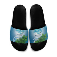 Micronesia Independence Day Slide Sandals FSM Patriotic Pacific Island Nan Madol Ruins Seabird Tropical TS04 Blue Green - Polynesian Pride