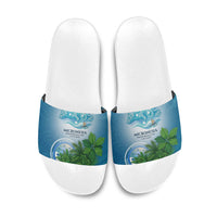 Micronesia Independence Day Slide Sandals FSM Patriotic Pacific Island Nan Madol Ruins Seabird Tropical TS04 Blue Green - Polynesian Pride