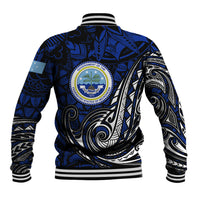 Micronesia Independence Day FSM Baseball Jacket Tribal Tattoo Pattern Flag Seal Heritage