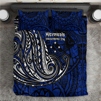 Micronesia Independence Day FSM Bedding Set Tribal Tattoo Pattern Flag Seal Heritage