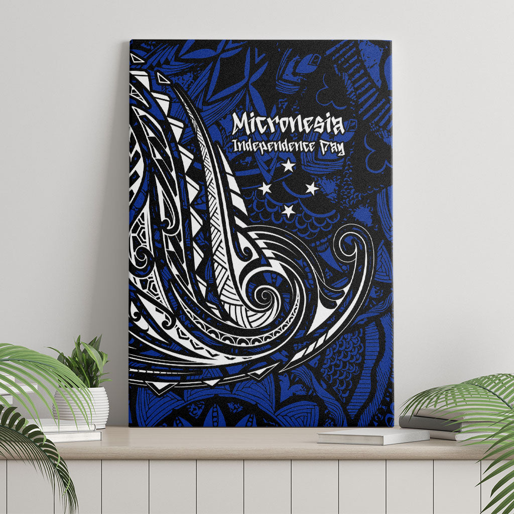 Micronesia Independence Day FSM Canvas Wall Art Tribal Tattoo Pattern Flag Seal Heritage TS04 - Polynesian Pride