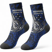 Micronesia Independence Day FSM Crew Socks Tribal Tattoo Pattern Flag Seal Heritage TS04 - Polynesian Pride