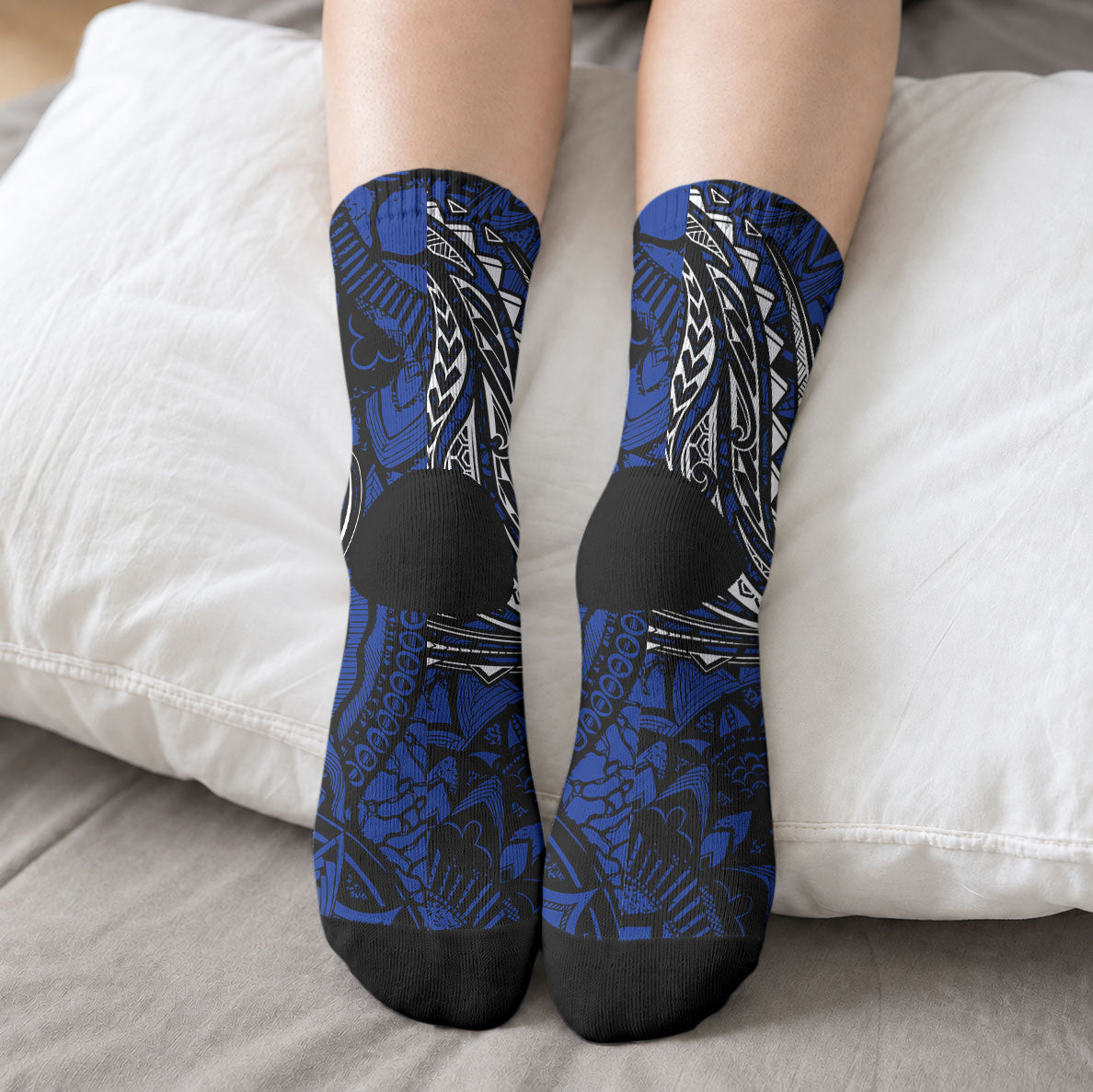 Micronesia Independence Day FSM Crew Socks Tribal Tattoo Pattern Flag Seal Heritage TS04 - Polynesian Pride