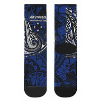Micronesia Independence Day FSM Crew Socks Tribal Tattoo Pattern Flag Seal Heritage TS04 - Polynesian Pride