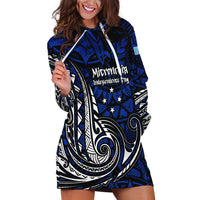 Micronesia Independence Day FSM Hoodie Dress Tribal Tattoo Pattern Flag Seal Heritage TS04 Blue Black - Polynesian Pride