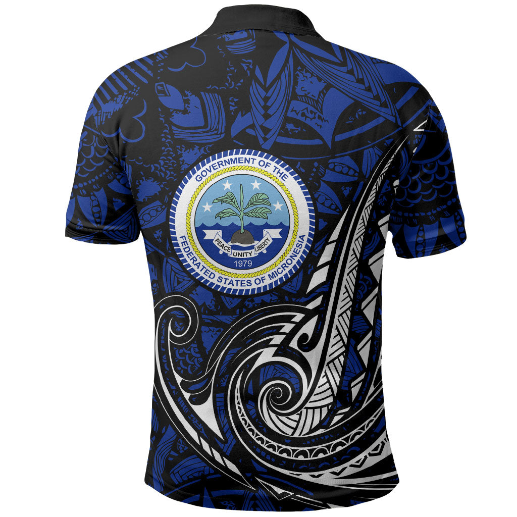 Micronesia Independence Day FSM Polo Shirt Tribal Tattoo Pattern Flag Seal Heritage TS04 - Polynesian Pride
