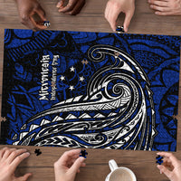 Micronesia Independence Day FSM Puzzle Tribal Tattoo Pattern Flag Seal Heritage