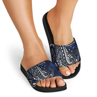 Micronesia Independence Day FSM Slide Sandals Tribal Tattoo Pattern Flag Seal Heritage