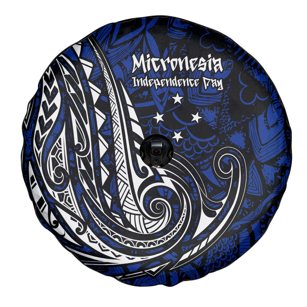 Micronesia Independence Day FSM Spare Tire Cover Tribal Tattoo Pattern Flag Seal Heritage TS04 - Polynesian Pride