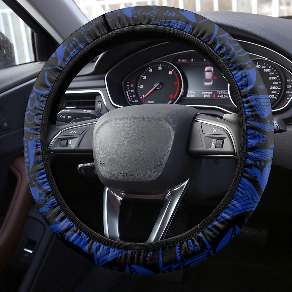 Micronesia Independence Day FSM Steering Wheel Cover Tribal Tattoo Pattern Flag Seal Heritage TS04 - Polynesian Pride