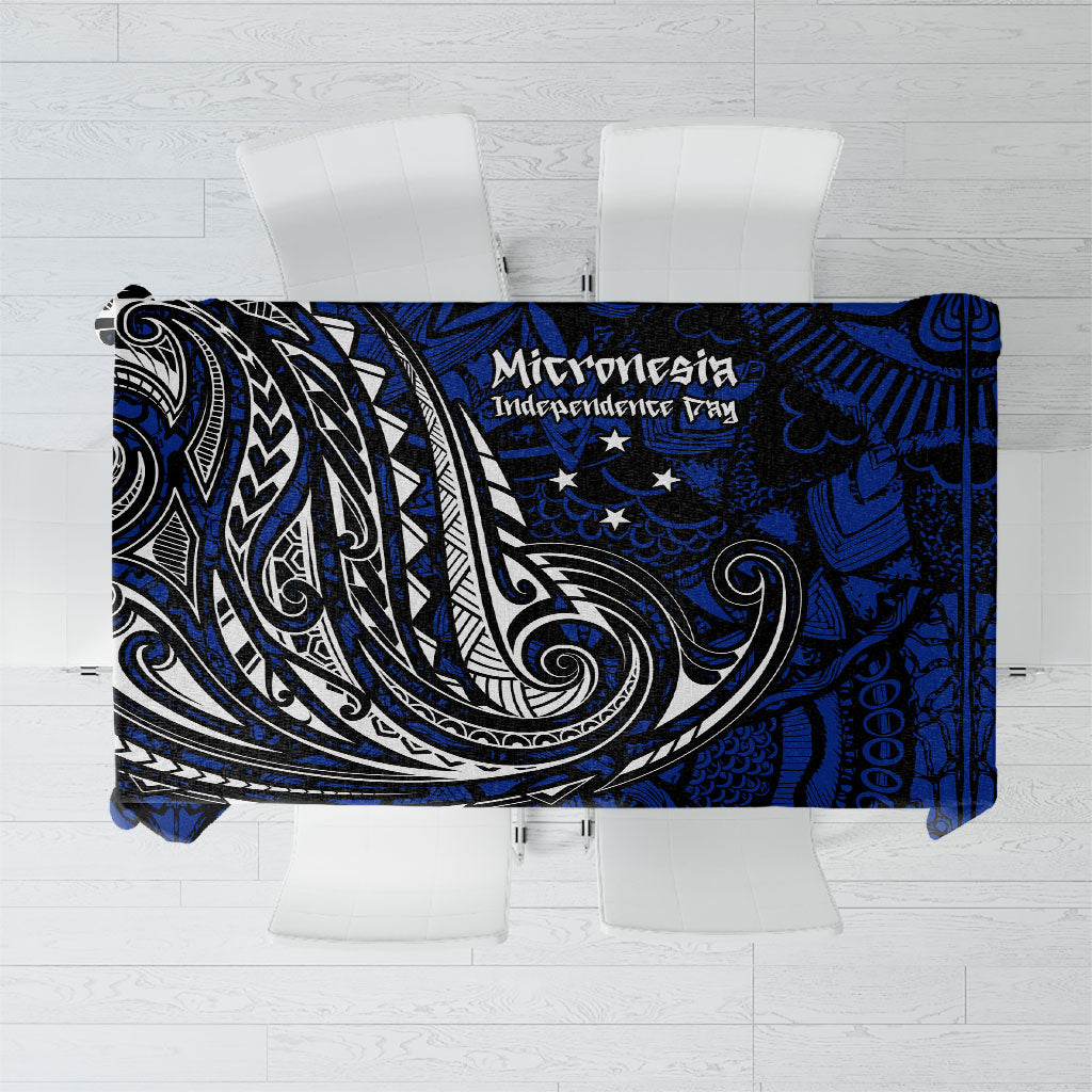 Micronesia Independence Day FSM Tablecloth Tribal Tattoo Pattern Flag Seal Heritage