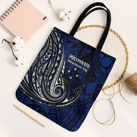 Micronesia Independence Day FSM Tote Bag Tribal Tattoo Pattern Flag Seal Heritage TS04 Black Strap One Size Blue Black - Polynesian Pride