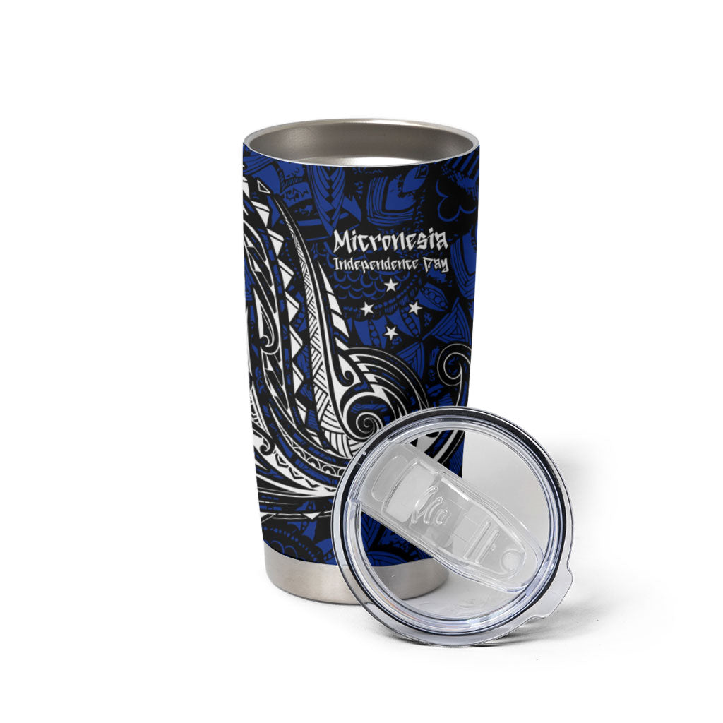 Micronesia Independence Day FSM Tumbler Cup Tribal Tattoo Pattern Flag Seal Heritage TS04 - Polynesian Pride