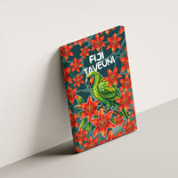 Fiji Taveuni Parrot Canvas Wall Art Tropical Waterfall Landscape With Floral Tribal Pattern TS04 - Polynesian Pride