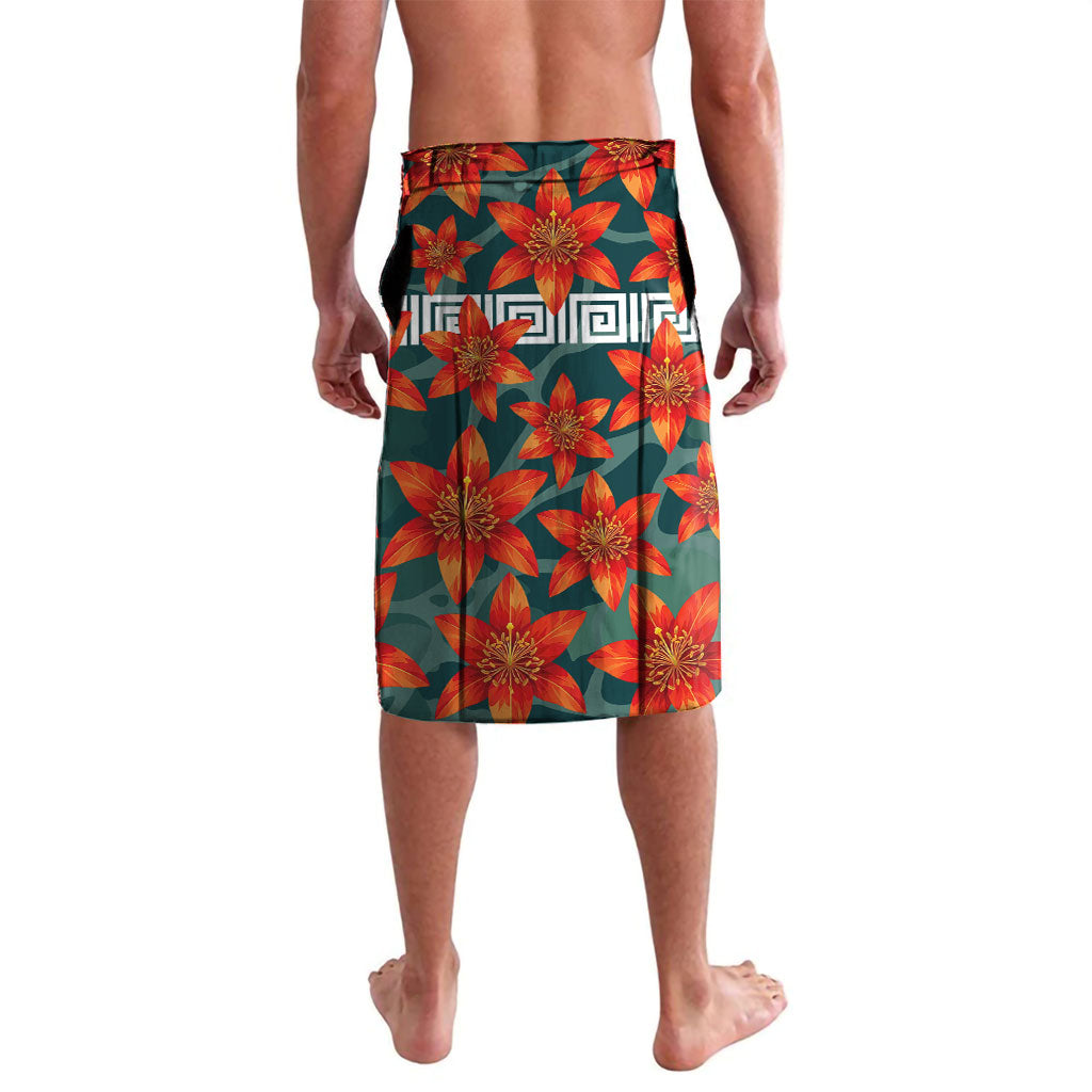 Fiji Taveuni Parrot Lavalava Tropical Waterfall Landscape With Floral Tribal Pattern TS04 - Polynesian Pride