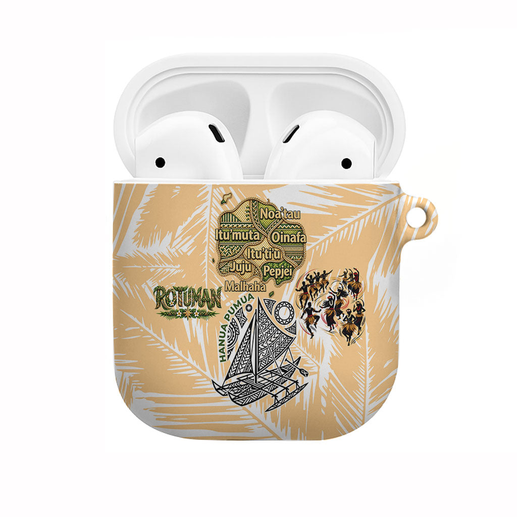 Rotuman Culture Island Pride AirPods Case Traditional Polynesian Tribal Pattern With Island Map