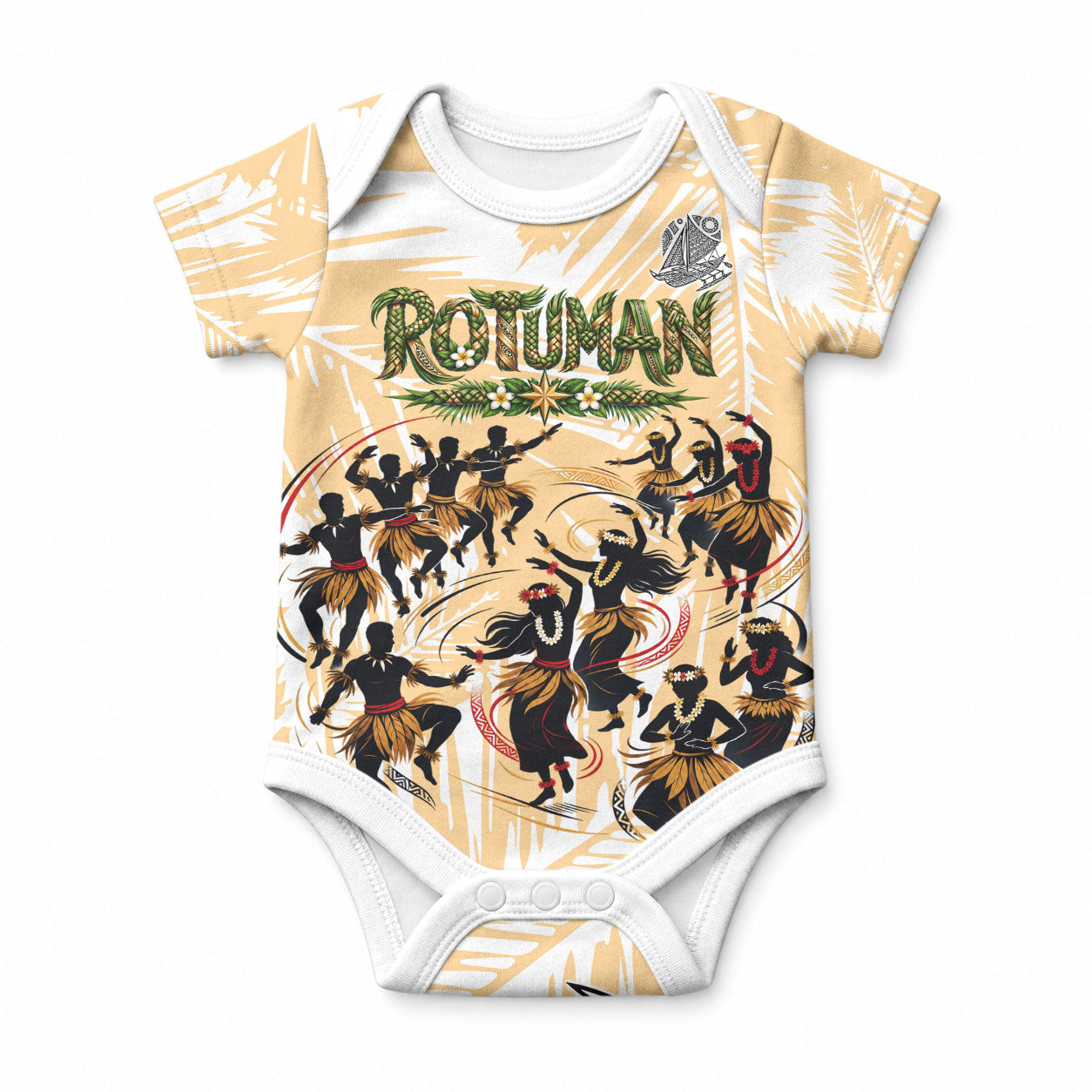 Rotuman Culture Island Pride Baby Onesie Traditional Polynesian Tribal Pattern With Island Map