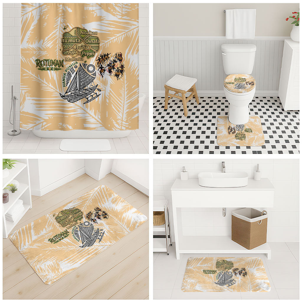 Rotuman Culture Island Pride Bathroom Set Traditional Polynesian Tribal Pattern With Island Map TS04 - Polynesian Pride