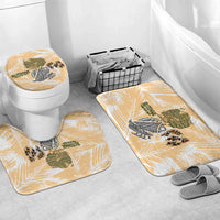 Rotuman Culture Island Pride Bathroom Set Traditional Polynesian Tribal Pattern With Island Map TS04 Mat Set Only (3 pcs) One Size Yellow Beige - Polynesian Pride