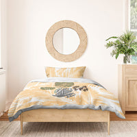 Rotuman Culture Island Pride Bedding Set Traditional Polynesian Tribal Pattern With Island Map