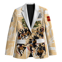 Rotuman Culture Island Pride Blazer Traditional Polynesian Tribal Pattern With Island Map